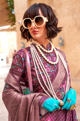 PURE HANDLOOM GEORGETTE WITH WEAVING BORDER & DIGITAL PRINT SAREE